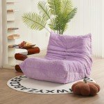 Mid Century Armless Floor Sofa in Lavender