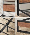 Oikiture Queen Bed Frame with LED Light & Charger