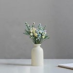 Set of 3 Distressed Ceramic Vases for Home Decor