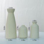 Set of 3 Distressed Ceramic Vases for Home Decor