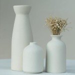 Set of 3 Distressed Ceramic Vases for Home Decor