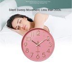 Silent Pink Round Wall Clock for Home Decor