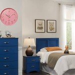 Silent Pink Round Wall Clock for Home Decor