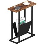 HOMEFORT Slim End Table with Magazine Holder