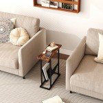 HOMEFORT Slim End Table with Magazine Holder