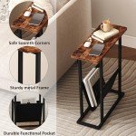 HOMEFORT Slim End Table with Magazine Holder