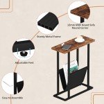 HOMEFORT Slim End Table with Magazine Holder
