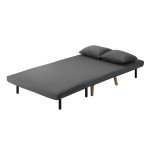 Grey Folding Sofa Bed with Cushions for Two