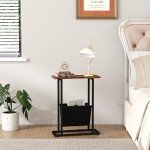 HOMEFORT Slim End Table with Magazine Holder