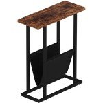 HOMEFORT Slim End Table with Magazine Holder
