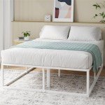Zinus Joseph White Double Bed Frame with Storage