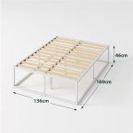 Zinus Joseph White Double Bed Frame with Storage