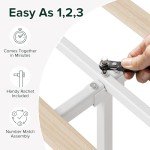 Zinus Joseph White Double Bed Frame with Storage