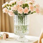 Embossed 7'' Crystal Glass Vase for Décor