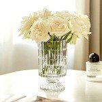 Embossed 7'' Crystal Glass Vase for Décor