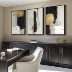 Large Black and White Abstract Canvas Art Set