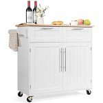 Giantex Rolling Kitchen Island Trolley Cart - White