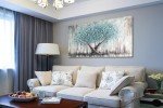Teal Blue Tree of Life Wall Art Canvas