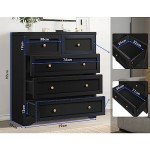 Alfordson Tallboy Dresser with 5 Drawers - Black
