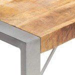 Solid Mango Wood Rectangular Dining Table - Industrial Style