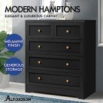 Alfordson Tallboy Dresser with 5 Drawers - Black