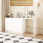 Stylish 6-Drawer Tallboy Dresser and Vanity Table