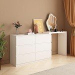 Stylish 6-Drawer Tallboy Dresser and Vanity Table