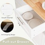 Giantex Rolling Kitchen Island Trolley Cart - White