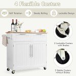Giantex Rolling Kitchen Island Trolley Cart - White