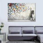 Banksy Butterfly Canvas Wall Art - 24x36inch