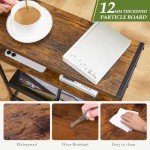 7" Slim Side Table with Storage and Basket