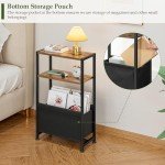 7" Slim Side Table with Storage and Basket
