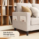 Beige 3-Seater L-Shaped Sectional Sofa with Storage