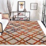 Diamond Lattice Indoor Outdoor Area Rug, Cream