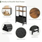 7" Slim Side Table with Storage and Basket