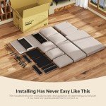 Beige 3-Seater L-Shaped Sectional Sofa with Storage