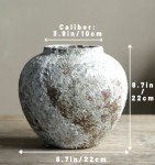 Rustic Ceramic Circular Flower Vase for Home Decor