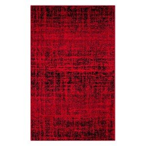 Red and Black Abstract Area Rug - 2'6" x 4