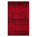 Red and Black Abstract Area Rug - 2'6" x 4