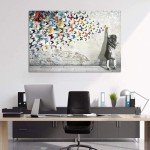 Banksy Butterfly Canvas Wall Art - 24x36inch