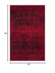 Red and Black Abstract Area Rug - 2'6" x 4