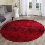 Red and Black Abstract Area Rug - 2'6" x 4
