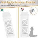 Giantex 3-Tier White Console Table with Drawer