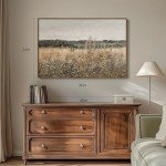 Large Framed Vintage Landscape Wall Art 24x36