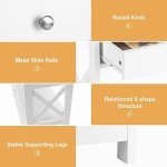 Giantex 3-Tier White Console Table with Drawer