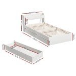 Artiss Single Bed Frame with Storage Headboard