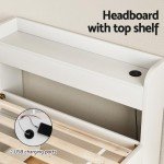 Artiss Single Bed Frame with Storage Headboard