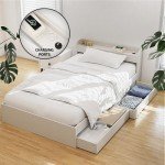 Artiss Single Bed Frame with Storage Headboard