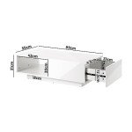 High Gloss White Coffee Table with Storage Drawer
