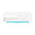 High Gloss White Coffee Table with Storage Drawer